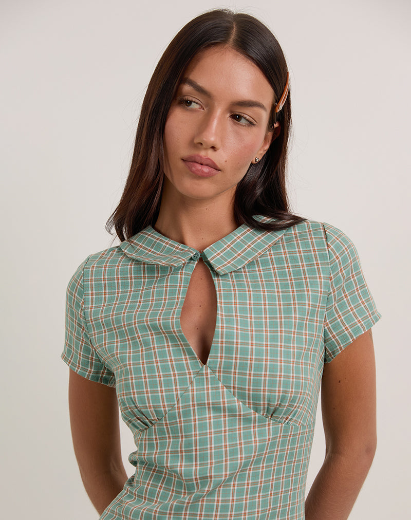 Teal Check Mini Dress | Medora – motelrocks-com-us