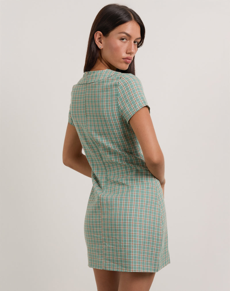 Teal Check Mini Dress | Medora – motelrocks-com-us