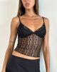 Image of Megara Strappy Top in Lace Mesh Black