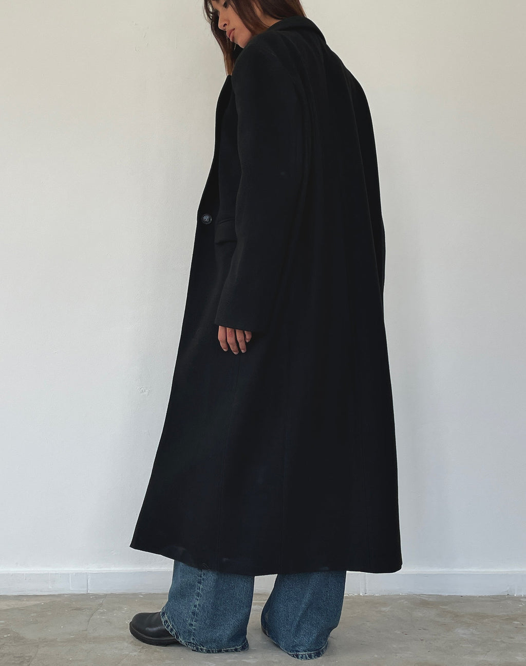 Melani Longline Coat in Black