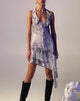 Image of Meredith Halter Ruffle Mini Dress in Distorted Animal Print