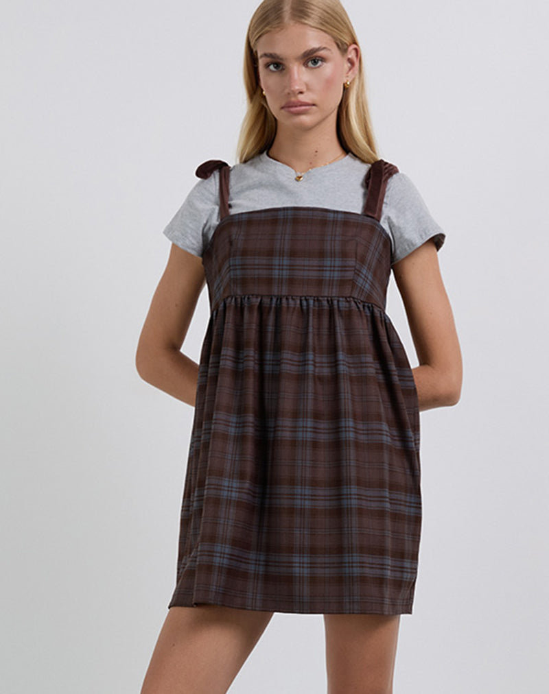 Grey Check Square Neck Mini Dress | Miyori – motelrocks-com-us