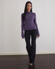 Image of Miku Long Sleeve Top in Sheer Knit Purple