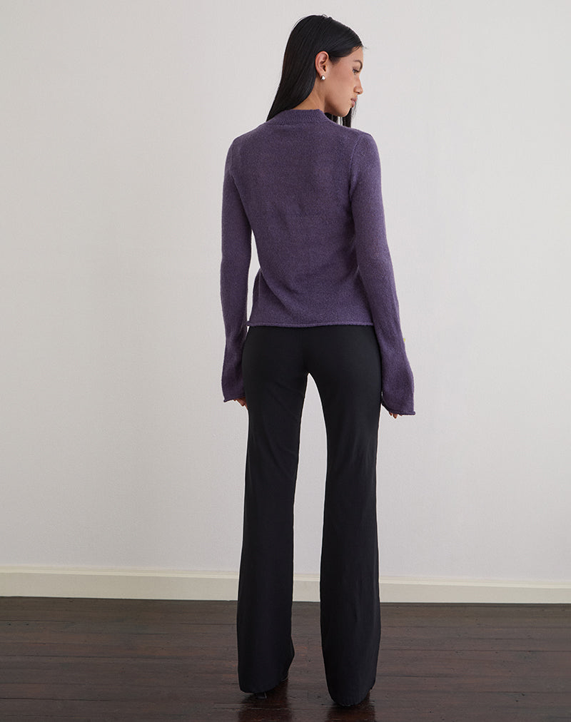 Image of Miku Long Sleeve Top in Sheer Knit Purple