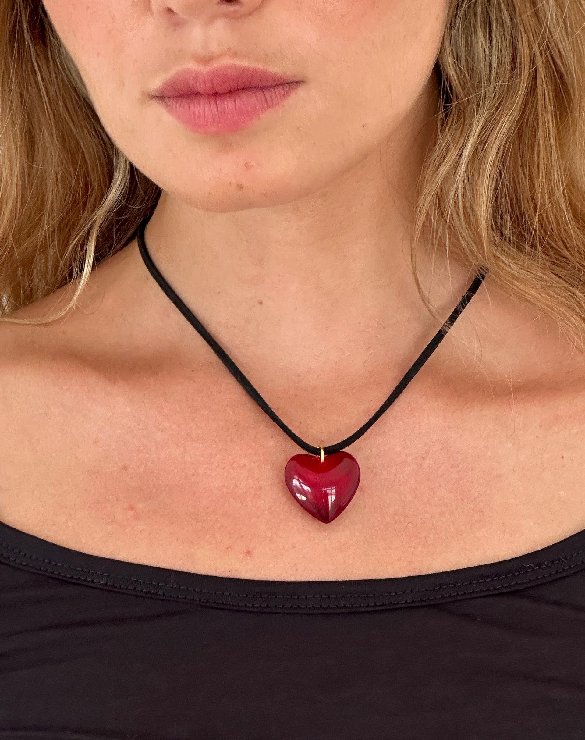 Image of Mimi Glass Heart Necklace by Gemini Jewels