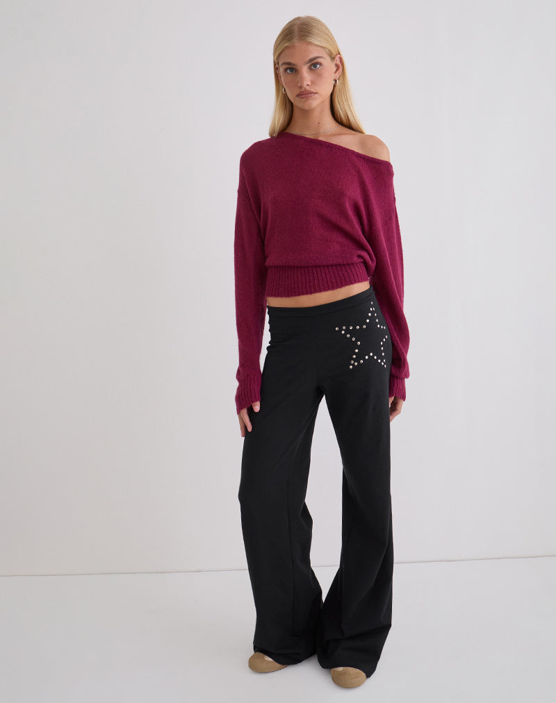 Mindi Flare Trouser in Star Stud Black