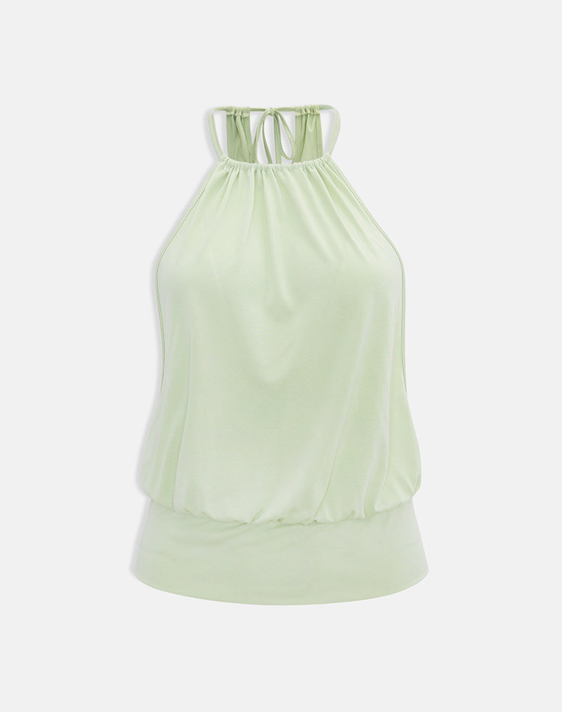 Image of Miruna Halterneck Top in Pistachio