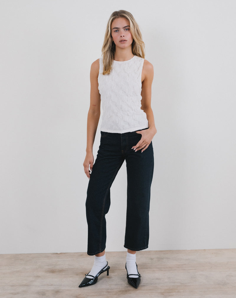 Image of Monelo Vest Top in Textured Mesh White