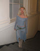 Image of Nauri Mesh Bardot Top in Blue Grey