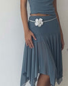 Image of Jovali Low Waist Midi Skirt in Blue Grey Mesh
