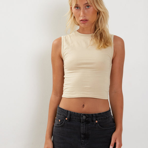 Coconut Milk Cropped Vest | Monlo – motelrocks-com-us