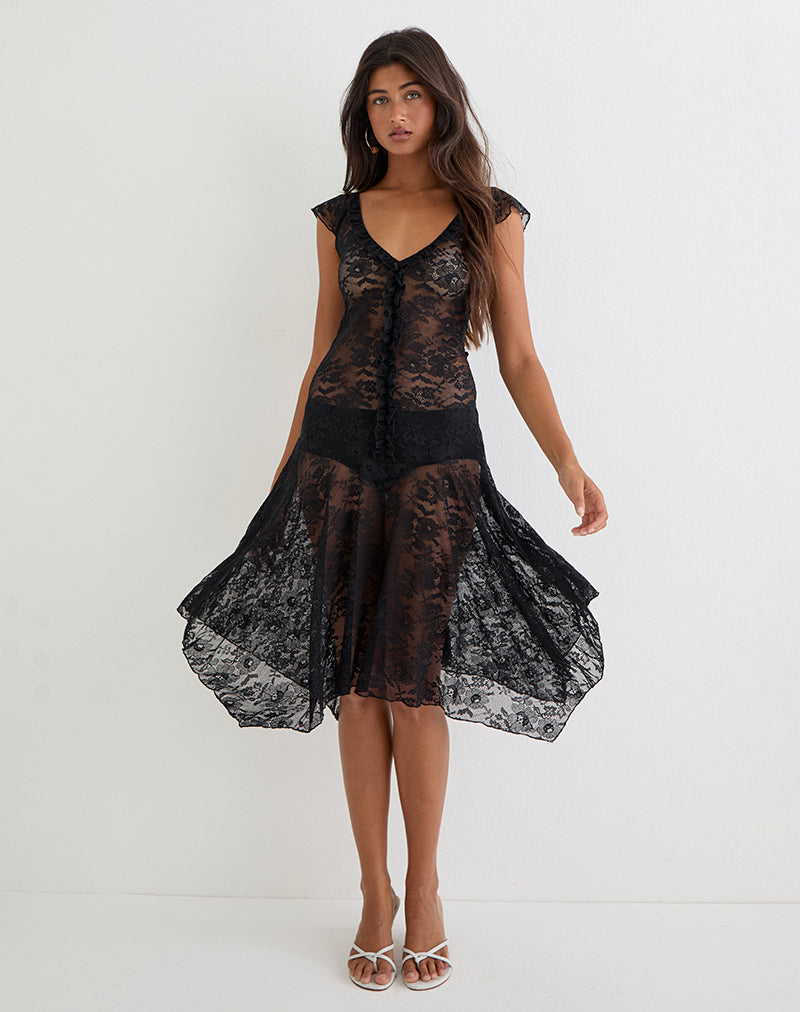 drop waist lace dress Chantilly A-Line Wedding with Pleated Skirt Perfect for making a statement at your next girls trip or summer vacation gathering Trend Report | Drop Waist