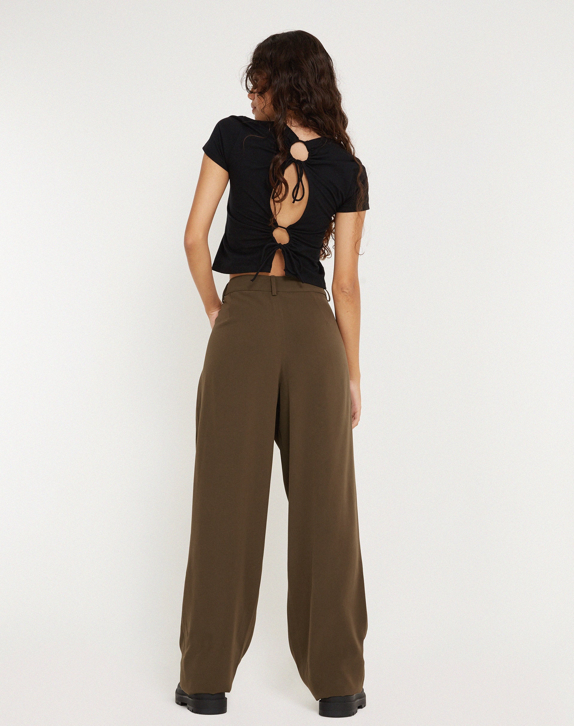 image of Sakaria Wide Leg Trouser in Truffle