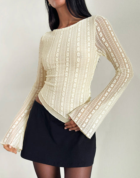Cream Lace Long Sleeve Top | Malakai – motelrocks-com-us