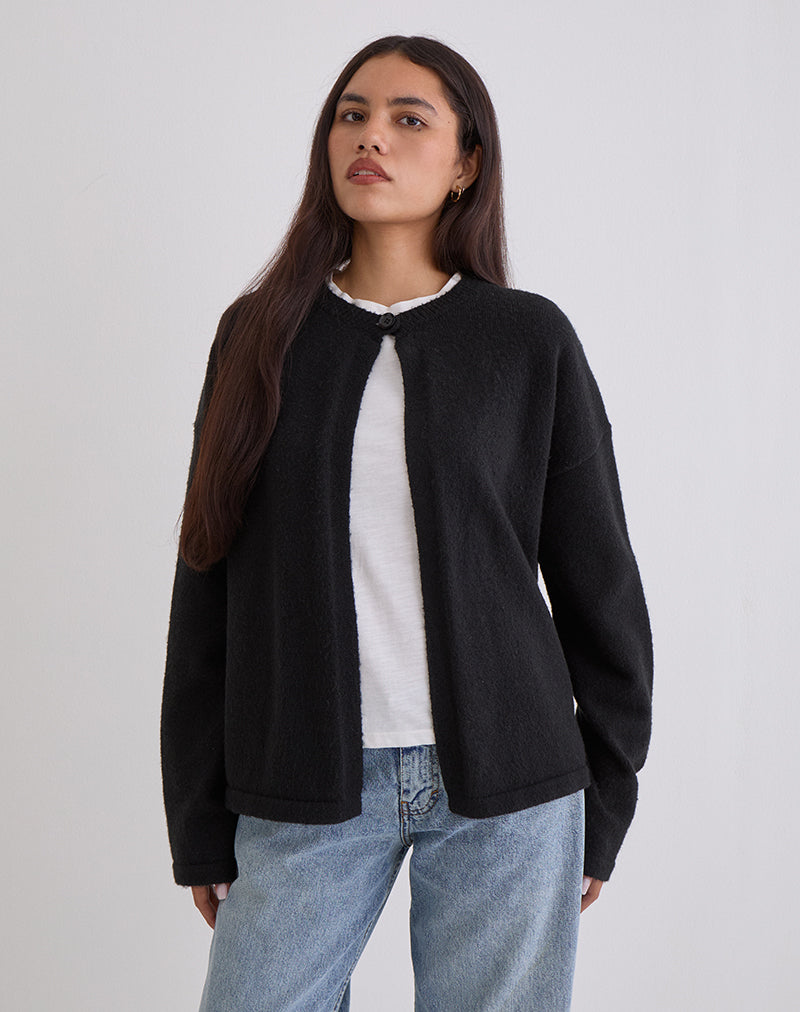 Black Loose Fit Cardigan | Maureen – motelrocks-com-us