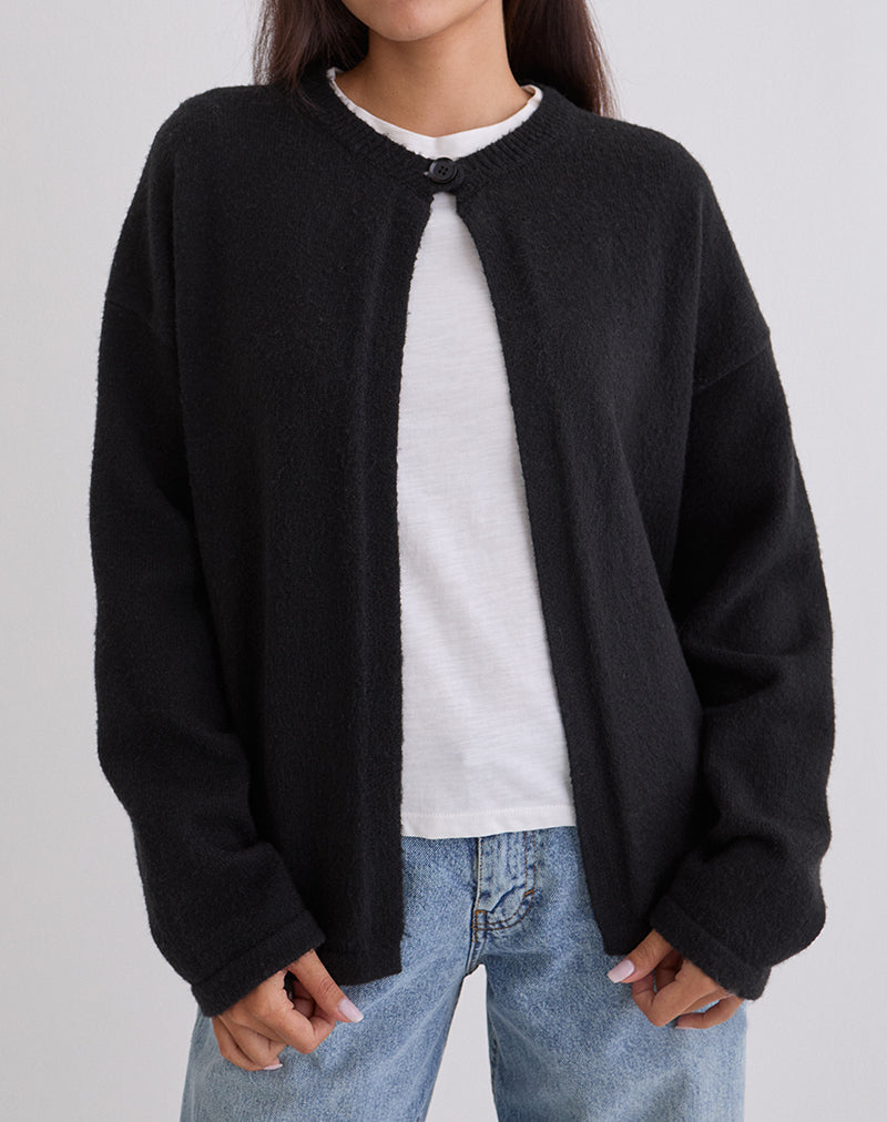 Black Loose Fit Cardigan | Maureen – motelrocks-com-us