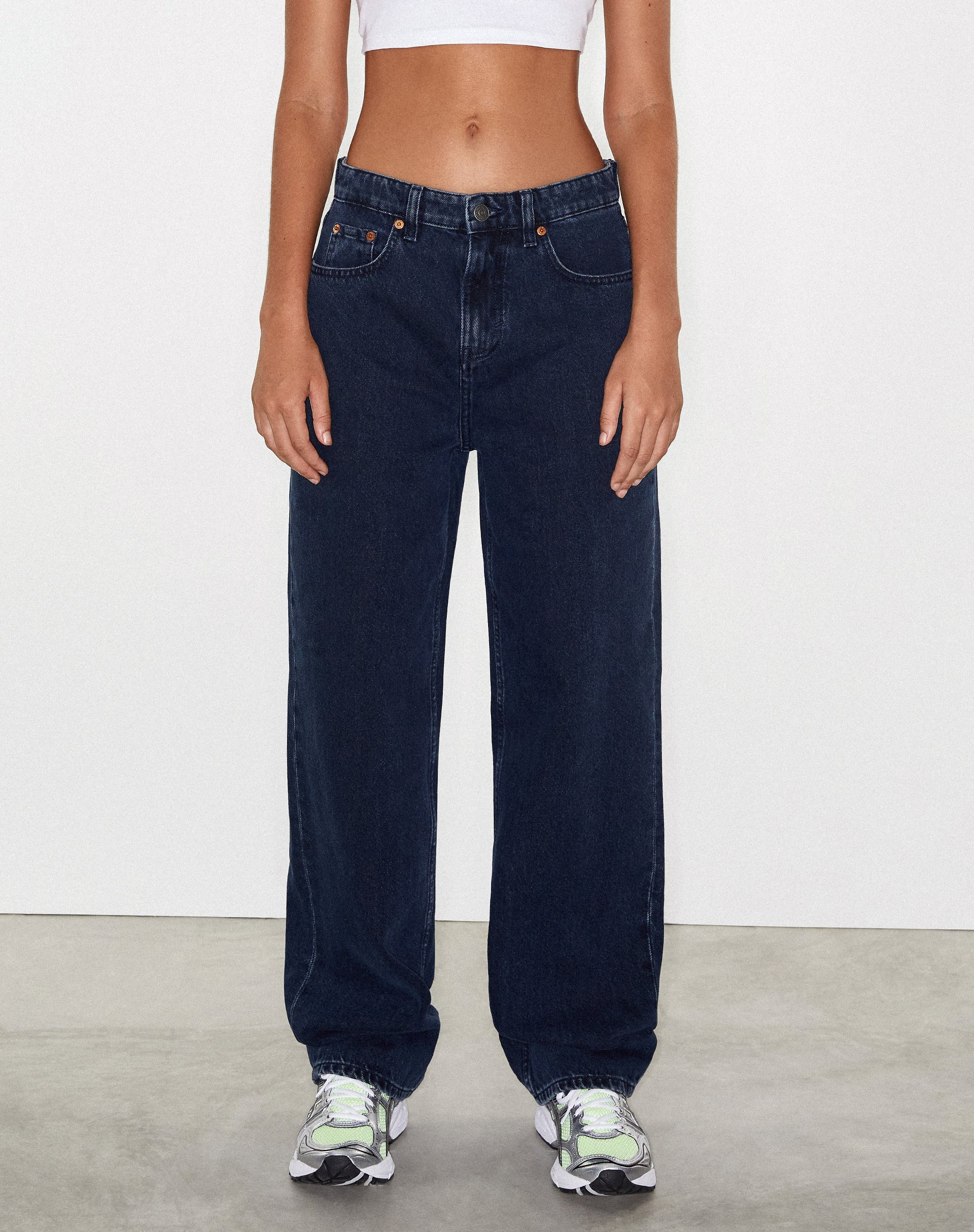 Blue and Black Wide Leg High Waisted Jeans | Parallel – motelrocks