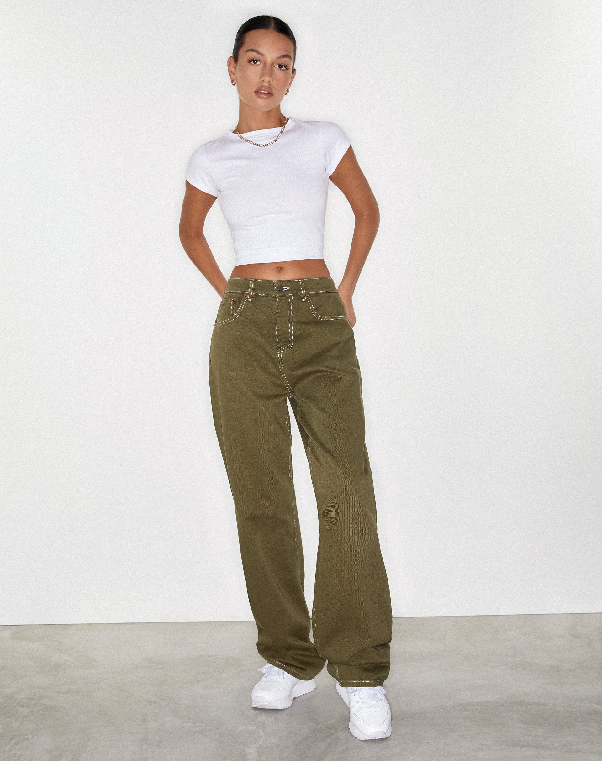 Image of Parallel Jeans in Military Green