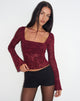 Image of Nafre Top in Flock Compact Paisley Wine