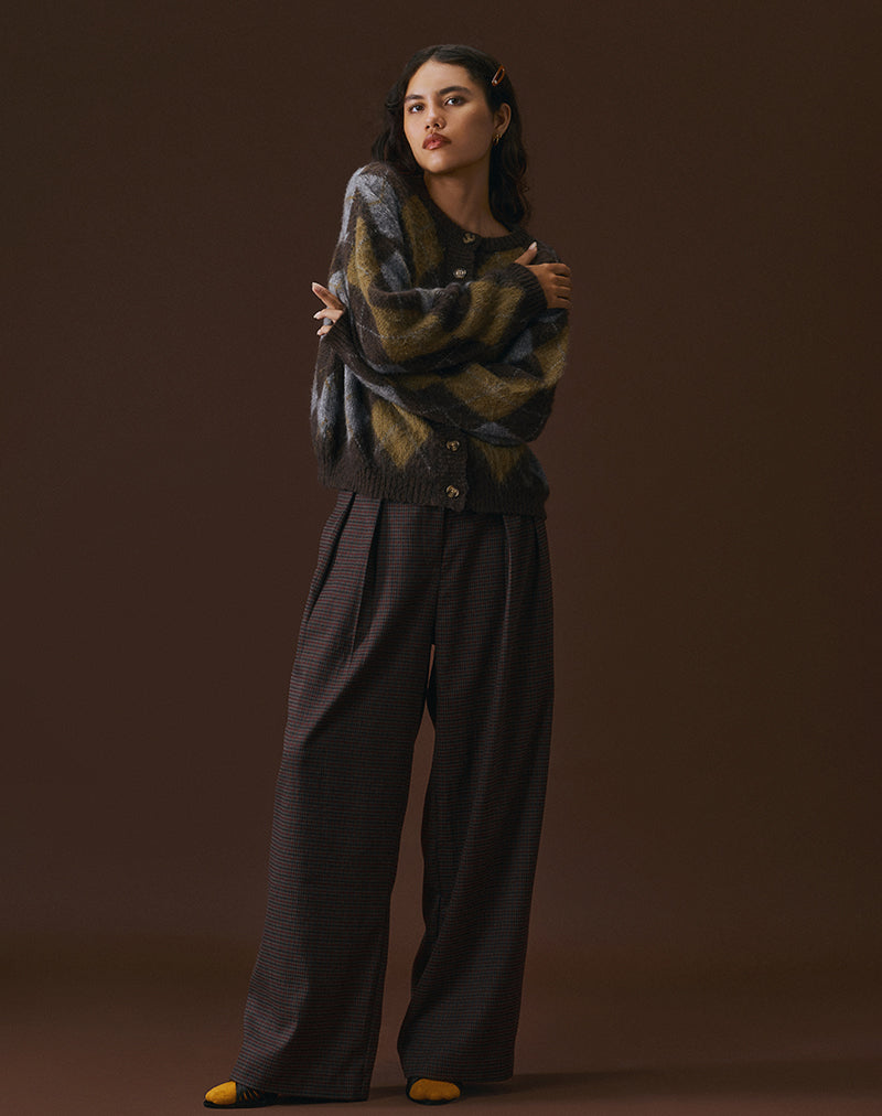 Image of Nala Trouser in Heavy Woven Check Blue and Red