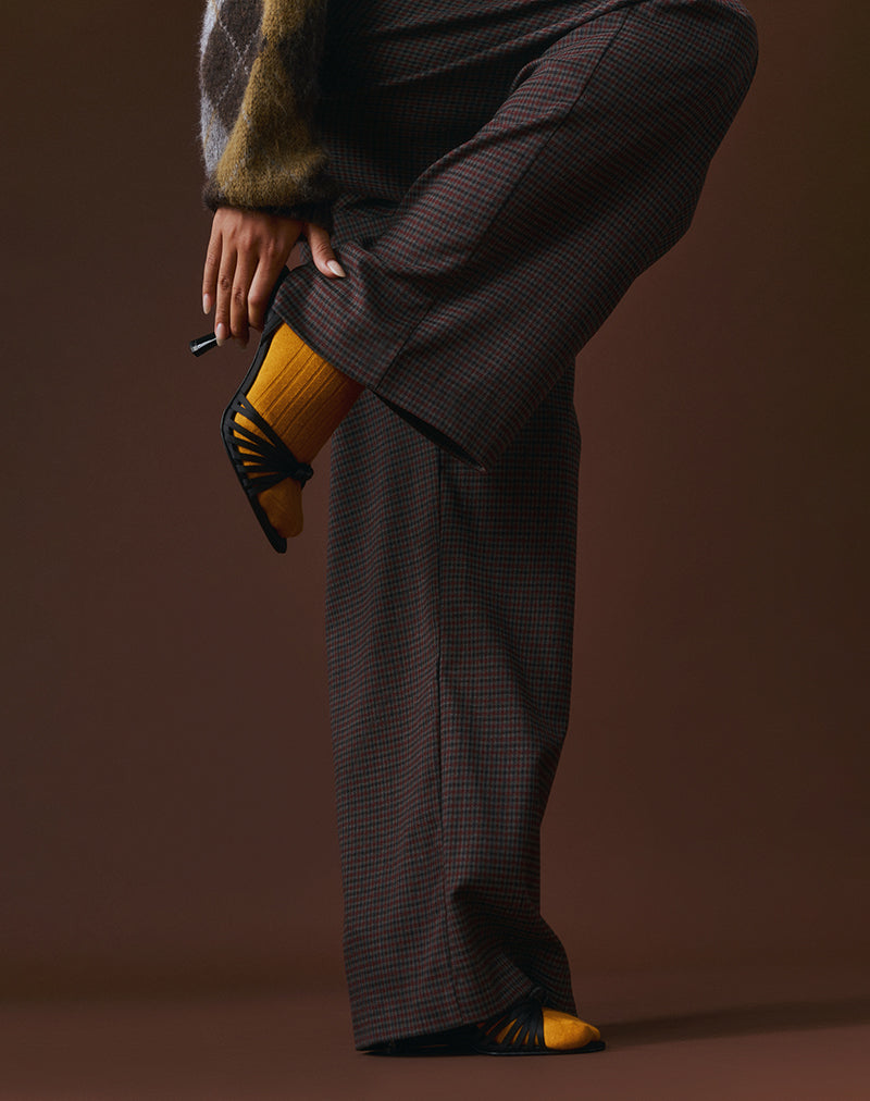 Black Low Rise Tailored Trousers with Pleats | Nala – motelrocks