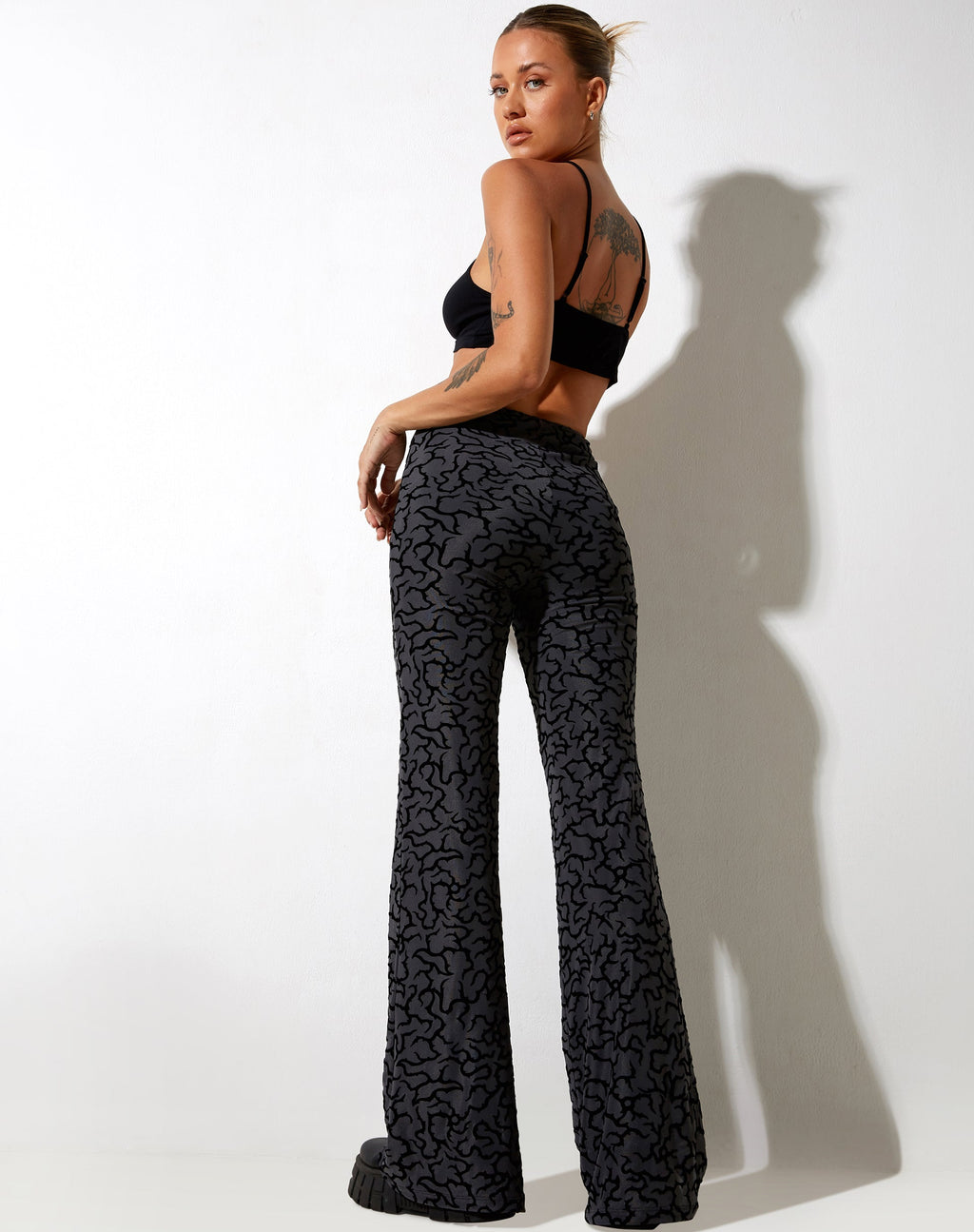 Nancha Flare Trouser in Tribal Flock