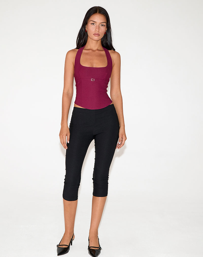 Nasya Halter Top in Tailoring Burgundy