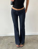 Image of Extra Low Rise Flare Jeans in Stripe Indigo