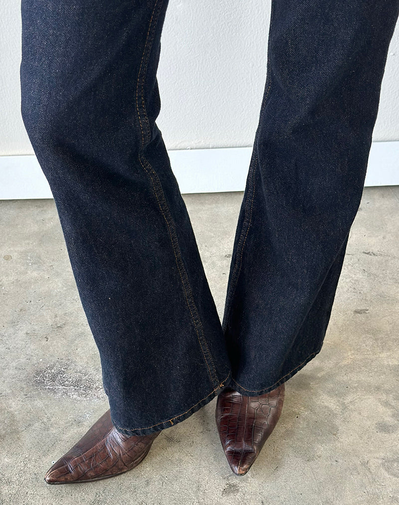 Image of Rigid Low Rise Flare Jeans In Indigo
