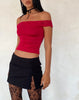 Image of Nesel Bardot Top in Slinky Lace Red