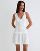 Image of Nesha Ruffle Satin Mini Dress in White