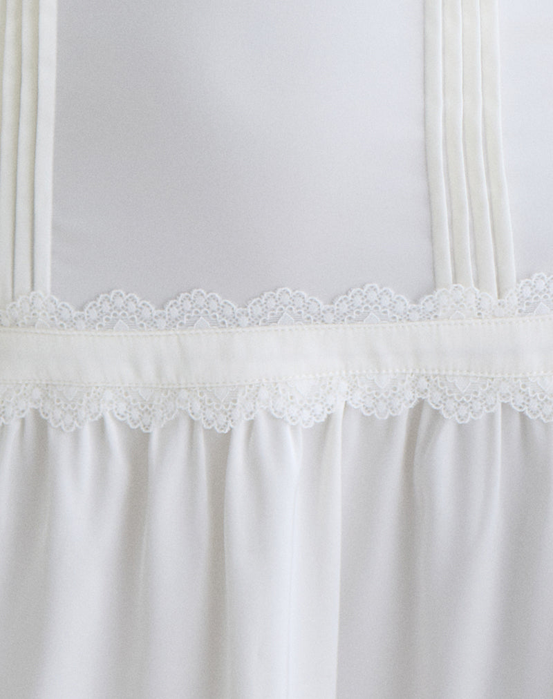 nate mini dress white Nesha Ruffle Satin Mini Dress in White , V Neck