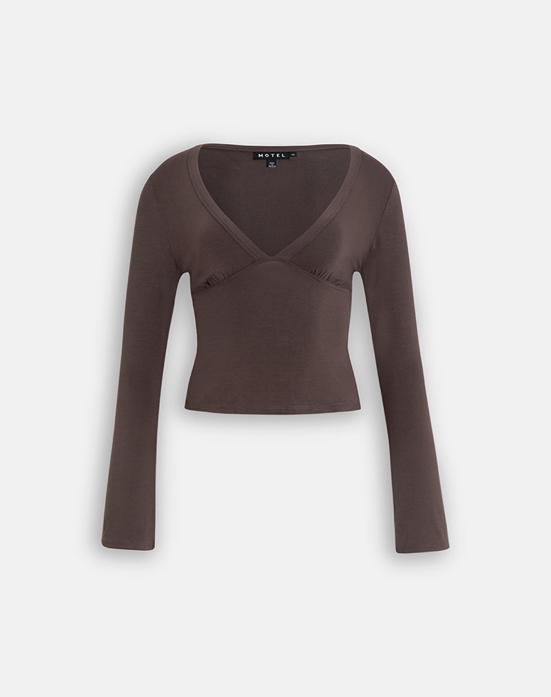 Image of Netalo Long Sleeve Top in Peppercorn