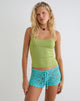 Image of Neya Hot Pant in Crochet Knit Aqua Sky