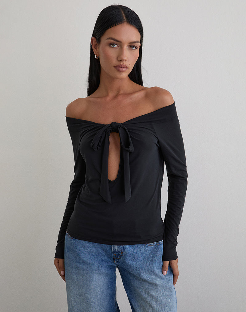 Black Cupro Multi Tie Top | Nezuko – motelrocks-com-us