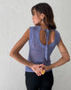 Image of Nibura Open Back Vest Top in Blue Knit