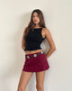 Image of Nidya Aline Mini Skirt in Burgundy