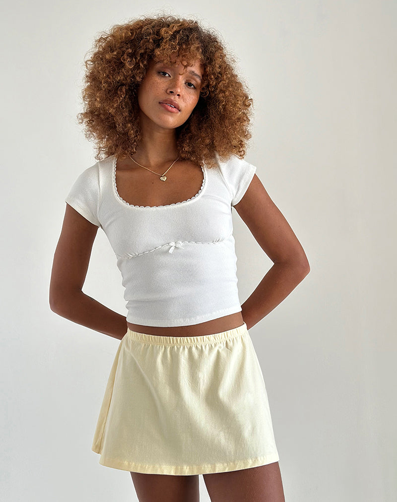Nidya A-Line Mini Skirt in Buttermilk