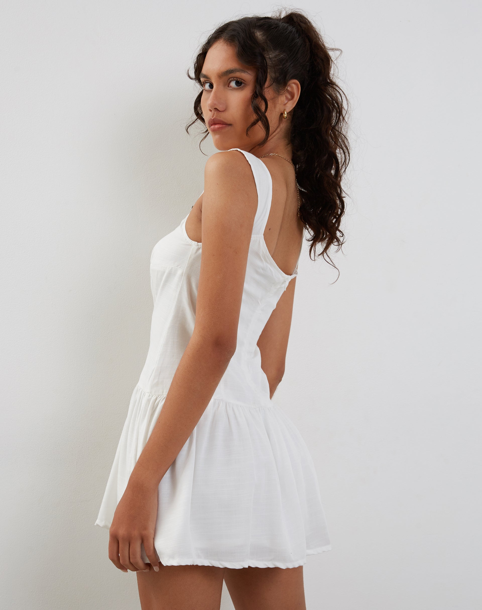 White cotton 2024 mini dress