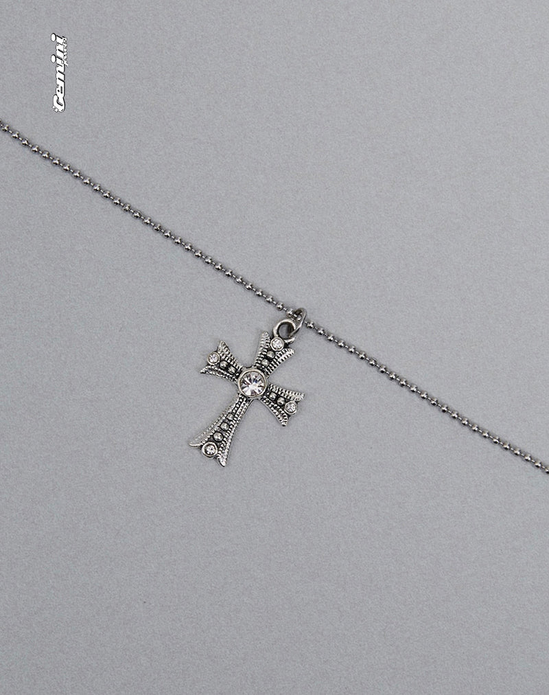 Niki Silver Cross Necklace by Gemini Jewels