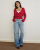 Image of Nilza Wrap Top in Knit Red
