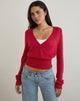 Image of Nilza Wrap Top in Knit Red