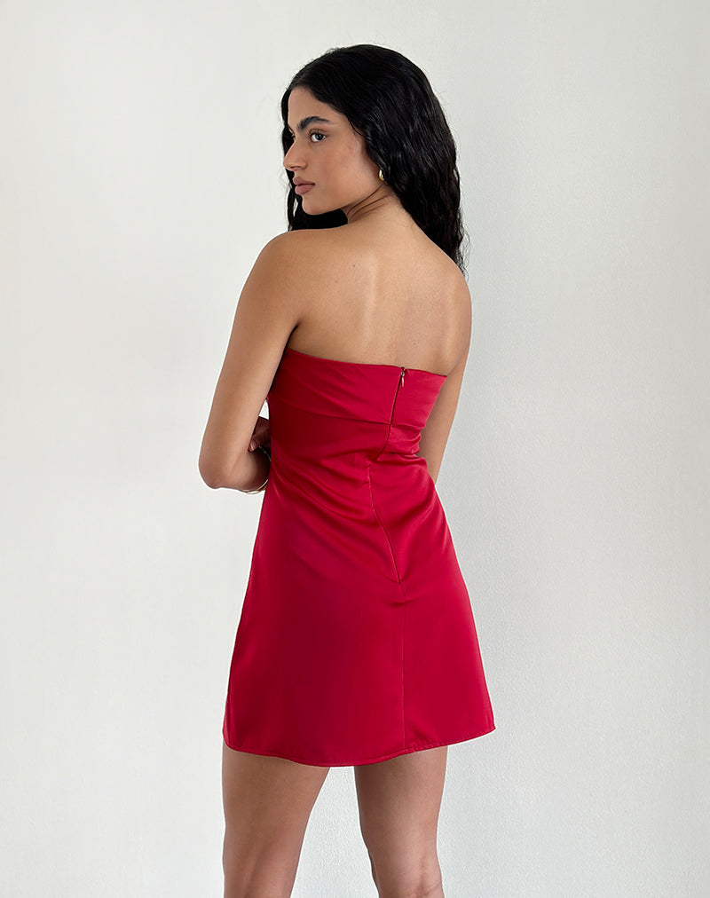 Red Dress with Black Rosette | Ninivala – motelrocks-com-us Red Dress with Black Rosette | Ninivala – motelrocks-com-us