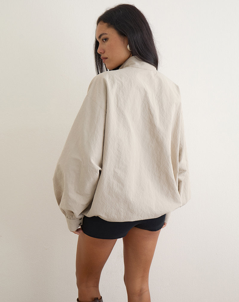 Image of Niorun Zip Jacket in Nylon Light Taupe