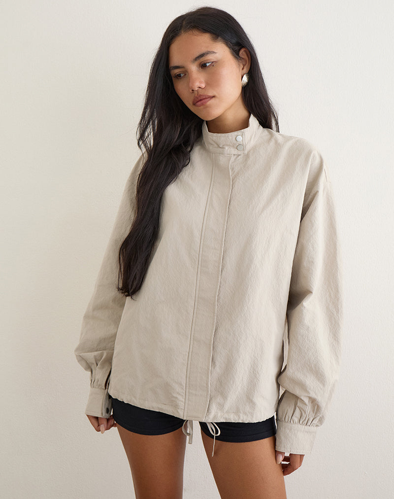 Image of Niorun Zip Jacket in Nylon Light Taupe