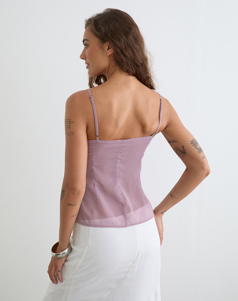 Dusty Mauve with Coma Studs Cami Top | Nisara – motelrocks-com-us