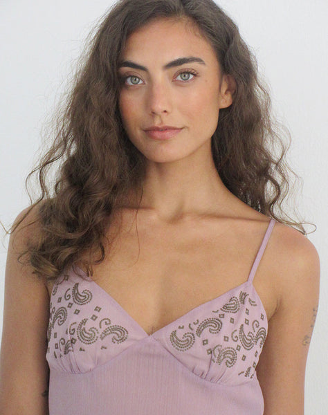 Dusty Mauve with Coma Studs Cami Top | Nisara – motelrocks-com-us
