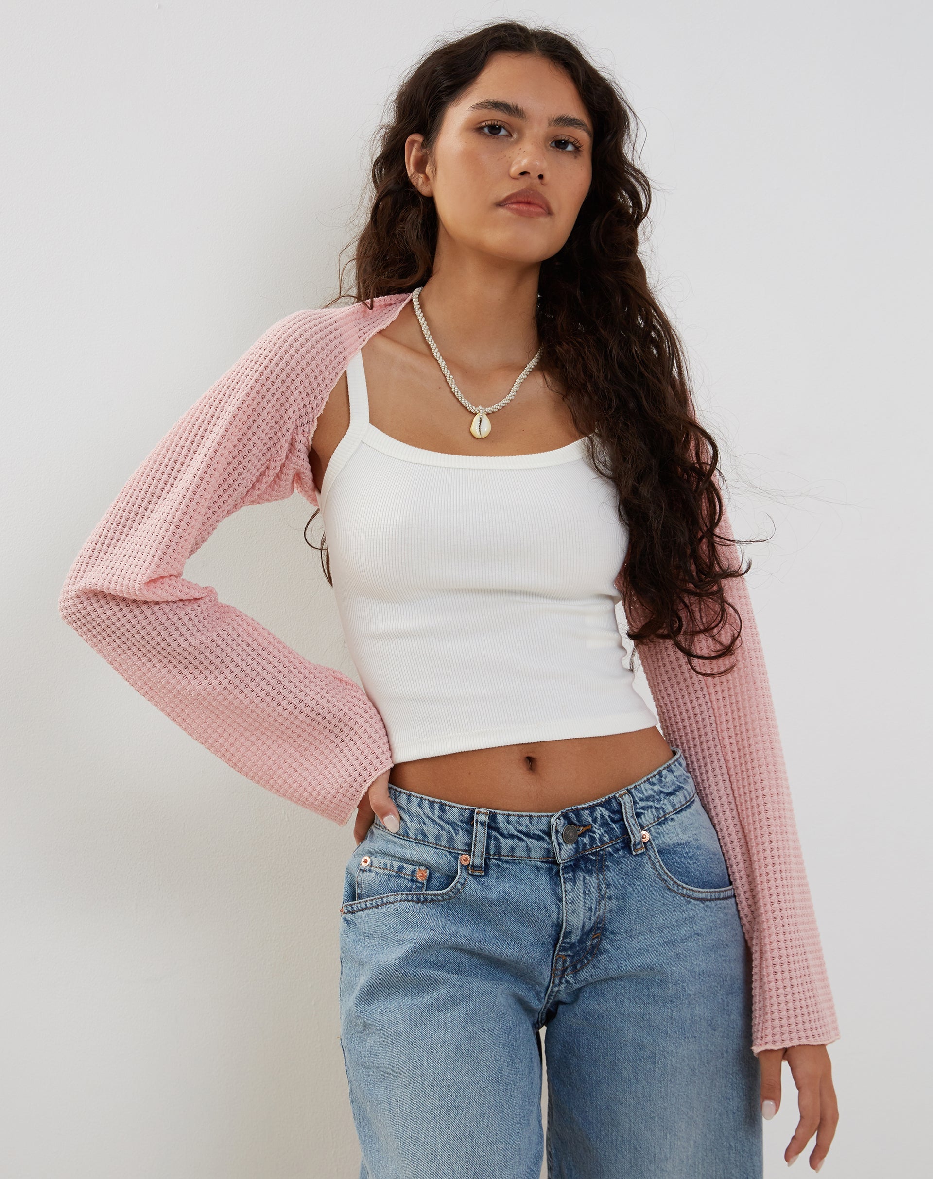 Baby Pink Shrug Top Baby Pink Shrug Top