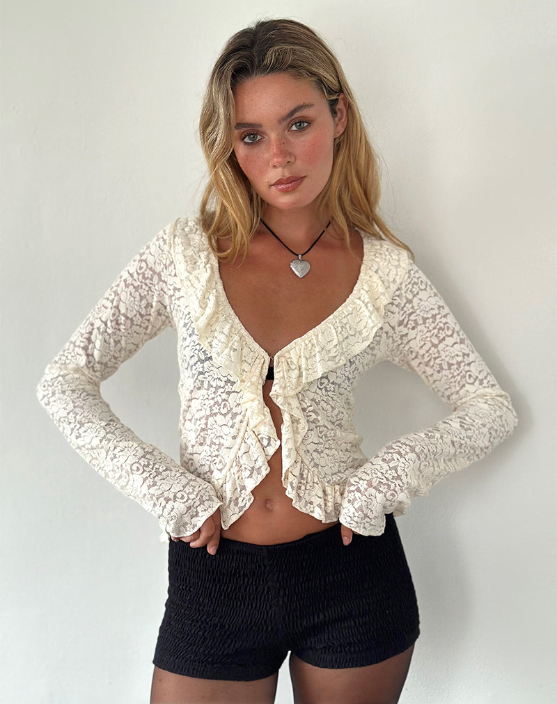 Noemi Cardi in Rose Lace Ivory
