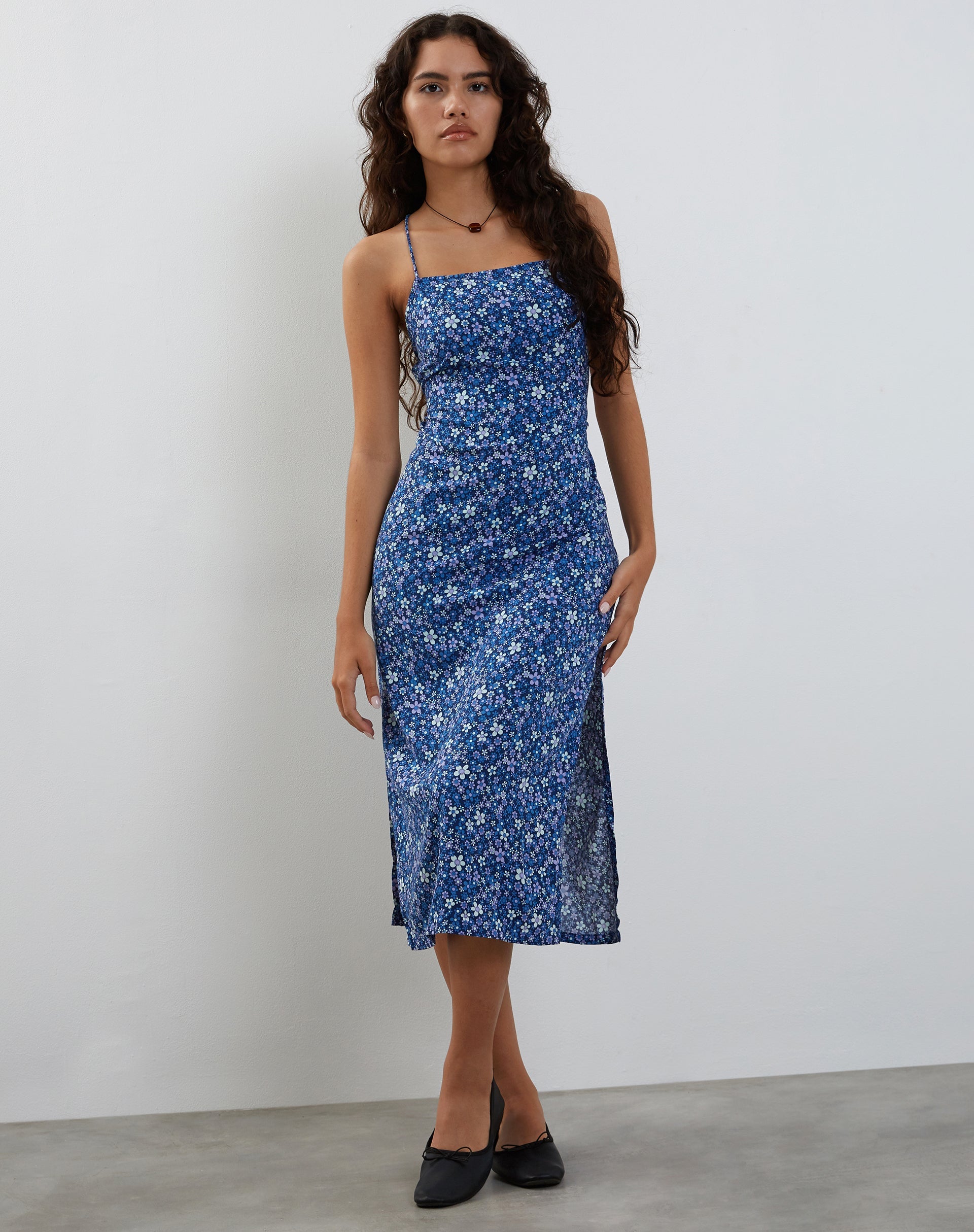 Retro Blue Midi Dress Retro Blue Midi Dress